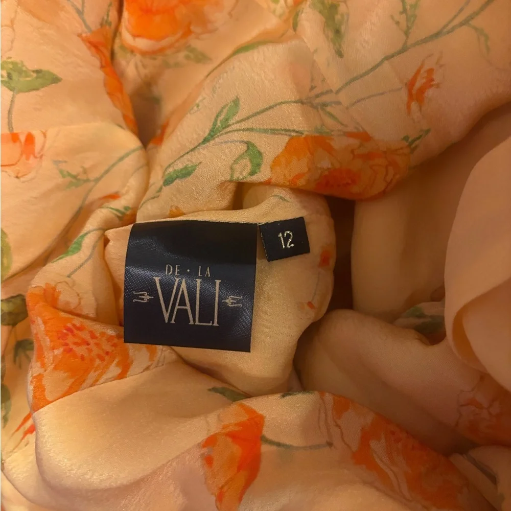 De La Valí Sevilla Apricot Floral Maxi Dress - Picture 8 of 9